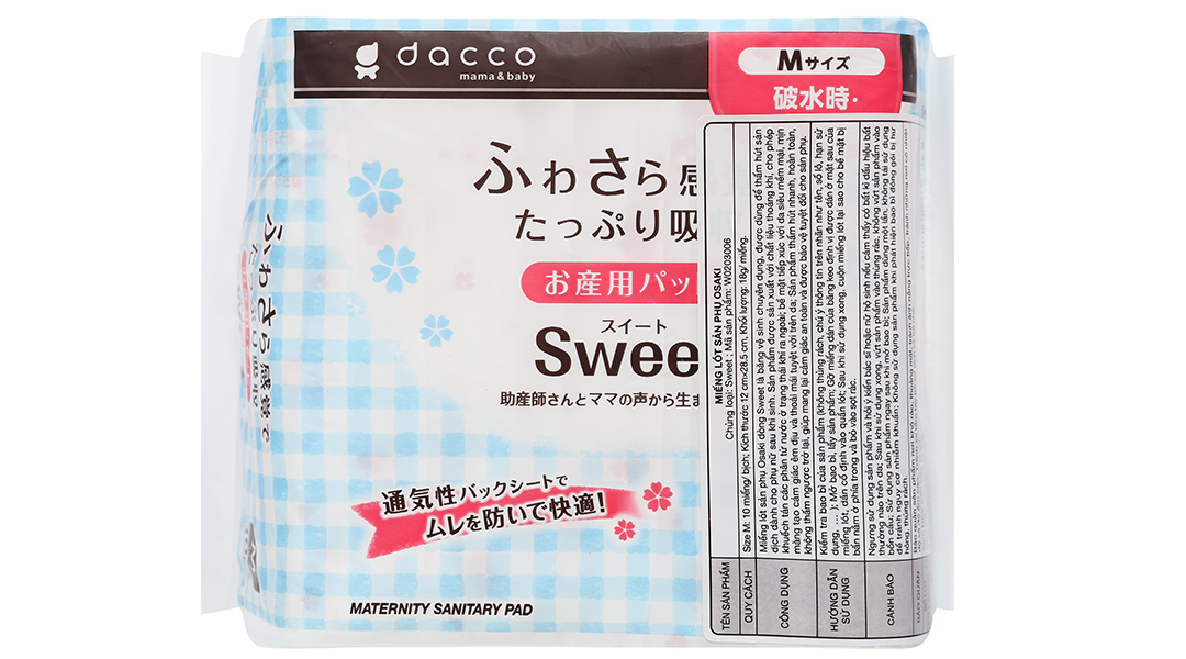 Miếng lót sản phụ Sweet Dacco size L gói 5 miếng - 12